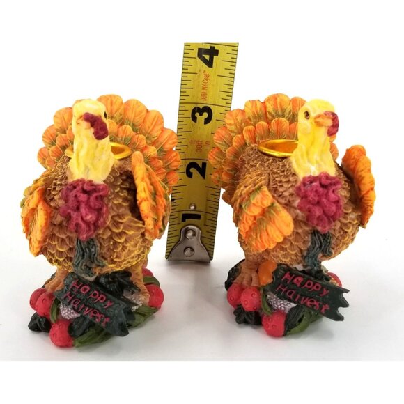 Happy Harvest Turkey Taper Candle Holders Set - Picture 7 of 9